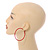 60mm Large Slim Red Enamel Hoop Earrings - view 2