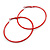 60mm Large Slim Red Enamel Hoop Earrings - view 7
