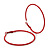 60mm Large Slim Red Enamel Hoop Earrings - view 5