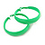 50mm Bright Green Enamel Hoop Earrings In Silver Tone - view 6