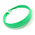 50mm Bright Green Enamel Hoop Earrings In Silver Tone - view 5