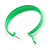 50mm Bright Green Enamel Hoop Earrings In Silver Tone - view 7