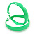 50mm Bright Green Enamel Hoop Earrings In Silver Tone - view 9