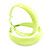 45mm Medium Neon Yellow Wide Hoop Earrings - view 10