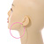 60mm Large Pink Enamel Hoop Earrings - view 4