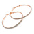 60mm Large Hoop Earrings In Rose Gold Tone Metal with Glitter Effect - view 9