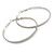 60mm Large Hoop Earrings In Silver Tone Metal with Glitter Effect - view 9