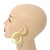 50mm Large Neon Yellow Wide Hoop Earrings - view 3