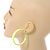50mm Large Neon Yellow Wide Hoop Earrings - view 4