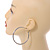 60mm Large Textured Thick Hoop Earrings In Silver Tone Metal - view 5
