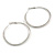 60mm Large Textured Thick Hoop Earrings In Silver Tone Metal - view 7