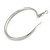 60mm Large Textured Thick Hoop Earrings In Silver Tone Metal - view 6