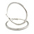 60mm Large Textured Thick Hoop Earrings In Silver Tone Metal - view 3