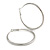 60mm Large Textured Thick Hoop Earrings In Silver Tone Metal - view 2