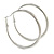60mm Large Textured Thick Hoop Earrings In Silver Tone Metal
