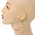 60mm Large Textured Thick Hoop Earrings In Gold Tone Metal - view 4