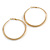 60mm Large Textured Thick Hoop Earrings In Gold Tone Metal - view 8