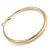 60mm Large Textured Thick Hoop Earrings In Gold Tone Metal - view 7