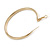 60mm Large Textured Thick Hoop Earrings In Gold Tone Metal - view 6