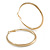 60mm Large Textured Thick Hoop Earrings In Gold Tone Metal - view 2