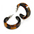 25mm Small Trendy Tortoise Shell Effect Brown Acrylic/ Plastic/ Resin Hoop Earrings