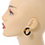 25mm Small Trendy Tortoise Shell Effect Brown Acrylic/ Plastic/ Resin Hoop Earrings - view 3