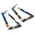 Trendy Triangular Acrylic Hoop Earrings In Blue/ Brown - 45mm Long - view 4