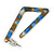 Trendy Triangular Acrylic Hoop Earrings In Blue/ Brown - 45mm Long - view 8