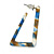 Trendy Triangular Acrylic Hoop Earrings In Blue/ Brown - 45mm Long - view 5