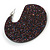 Trendy Dark Purple with Glitter Effect Acrylic/ Resin Disk Earrings - 48mm Diameter - view 6