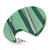 Trendy Green/ Silver Stripy Acrylic/ Resin Disk Earrings - 48mm Diameter - view 7