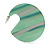 Trendy Green/ Silver Stripy Acrylic/ Resin Disk Earrings - 48mm Diameter - view 4