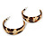 Trendy Half Hoop Earrings with Animal Print in Acrylic (Beige/ Black) - 40mm Diameter - view 6