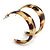 Trendy Half Hoop Earrings with Animal Print in Acrylic (Beige/ Black) - 40mm Diameter - view 7