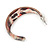 Trendy Half Hoop Earrings with Animal Print in Acrylic (Red/ Beige/ Black) - 40mm Diameter - view 7