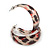 Trendy Half Hoop Earrings with Animal Print in Acrylic (Red/ Beige/ Black) - 40mm Diameter - view 5