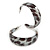 Trendy Half Hoop Earrings with Animal Print in Acrylic (Grey/ Black) - 40mm Diameter
