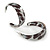 Trendy Half Hoop Earrings with Animal Print in Acrylic (Grey/ Black) - 40mm Diameter - view 9