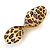 Trendy Twisted Leaf Acrylic Drop Earrings with Animal Print (Brown/ Yellow) - 65mm Long - view 7