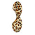 Trendy Twisted Leaf Acrylic Drop Earrings with Animal Print (Brown/ Yellow) - 65mm Long - view 6