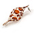 Trendy Twisted Leaf Acrylic Drop Earrings with Animal Print (Brown/ Beige) - 65mm Long - view 5