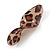 Trendy Twisted Leaf Acrylic Drop Earrings with Animal Print (Brown) - 65mm Long - view 5