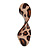 Trendy Twisted Leaf Acrylic Drop Earrings with Animal Print (Brown) - 65mm Long - view 8