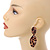 Trendy Twisted Leaf Acrylic Drop Earrings with Animal Print (Brown) - 65mm Long - view 4