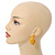Mustard Yellow Acrylic Half Hoop Earrings - 37mm Diameter - view 3