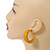 Mustard Yellow Acrylic Half Hoop Earrings - 37mm Diameter - view 4