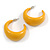 Mustard Yellow Acrylic Half Hoop Earrings - 37mm Diameter - view 7