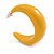 Mustard Yellow Acrylic Half Hoop Earrings - 37mm Diameter - view 5