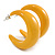 Mustard Yellow Acrylic Half Hoop Earrings - 37mm Diameter - view 2