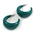 Dark Green Acrylic Half Hoop Earrings - 37mm Diameter - view 3